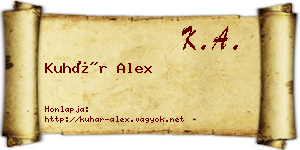 Kuhár Alex névjegykártya