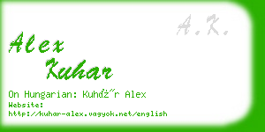 alex kuhar business card